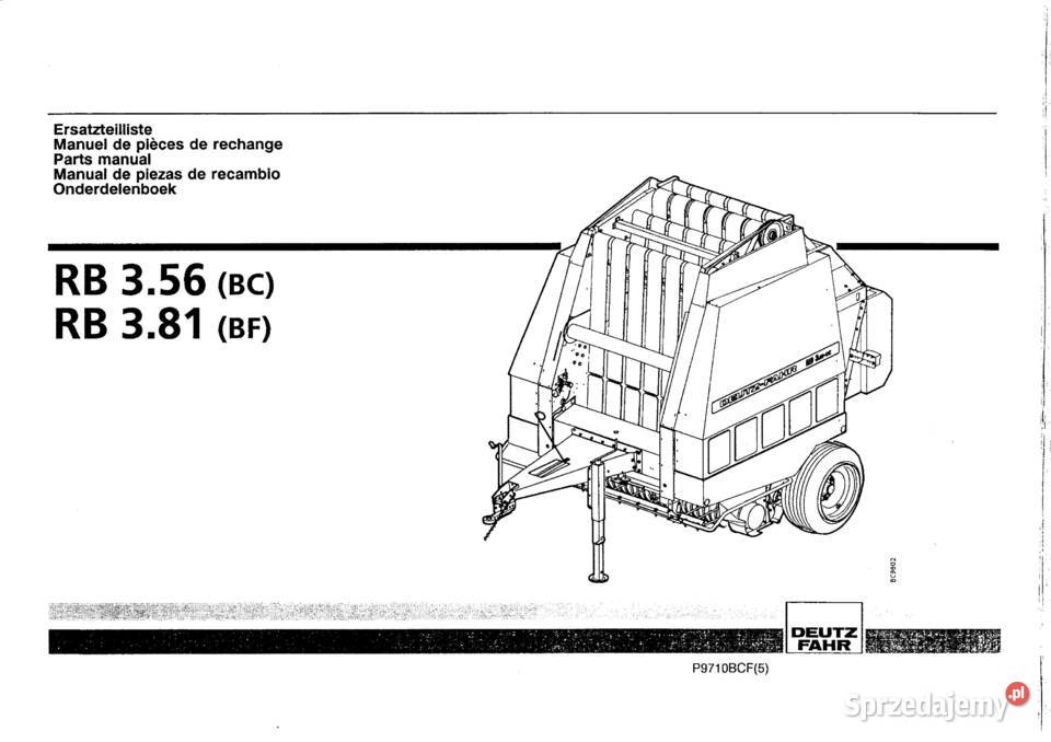 Deutz Fahr RB 356 381 Katalog części Vicon RV Szamotuły