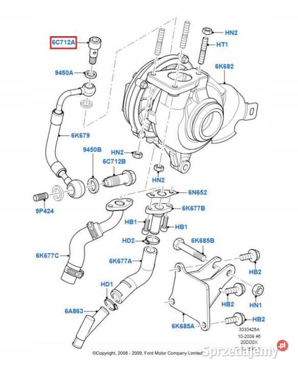 ŚRUBA OLEJU TURBOSPRĘŻARKI FORD KUGA 0812 20 osobowe