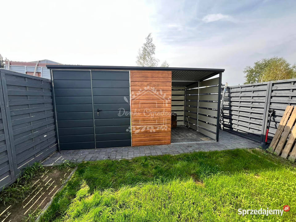 Domek Ogrodowy 3x3m wiata 15x3 Antracyt