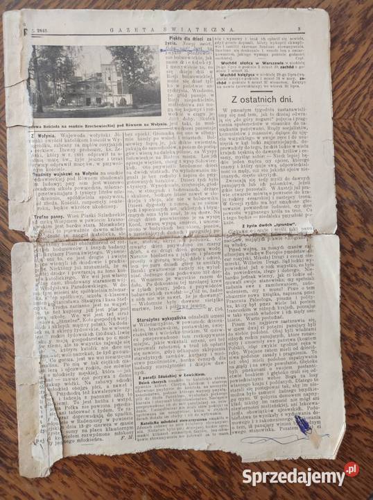 1935 gazeta świąteczna antyk unikat okaz Kielce