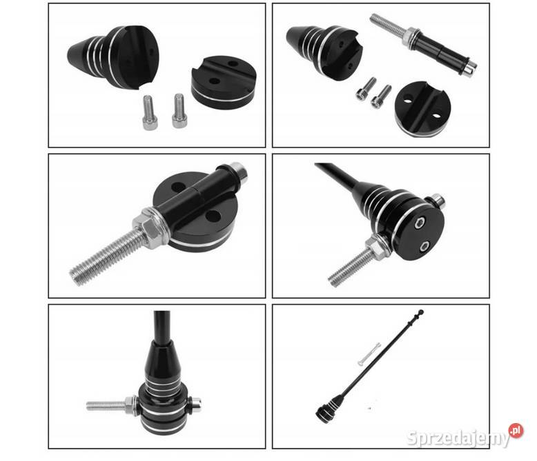 Maszt motocyklowy czarny z flagą Polski Sosnowiec