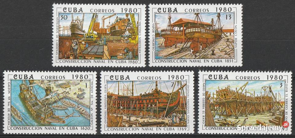 KUBA CUBA OKRĘTY 1980 CZYSTE Łódź