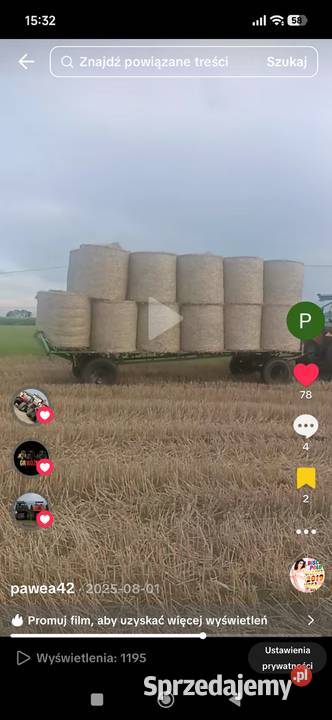 Sprzedam lawetę do slomy Wartkowice