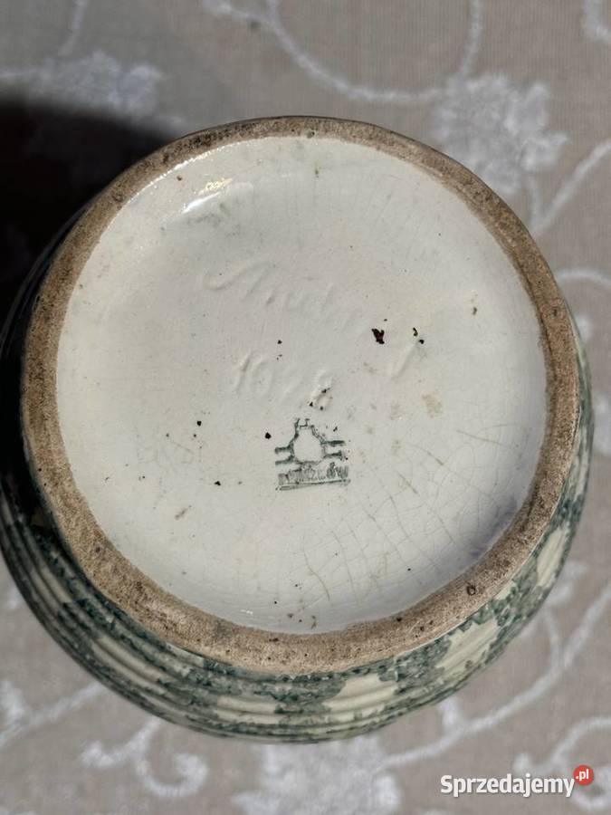 dzbanek flakon wazon fajans Pińczów vintage PRL Porcelana i szkło Porcelana i szkło Kosianka-Trojanówka