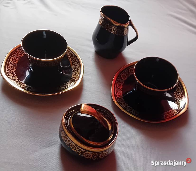 Zestaw kawowy 2 osób porcelit Chodzież fason Iza Porcelana i szkło Koźminek