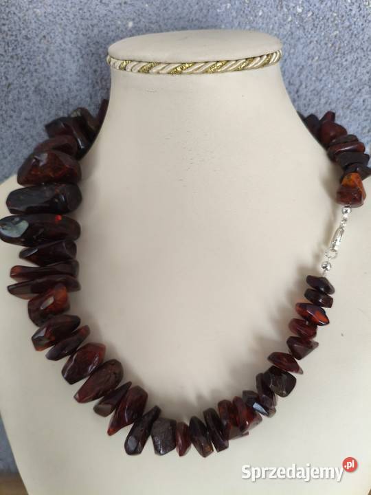 Naszyjnik Bursztyn Vintage Rękodzieło