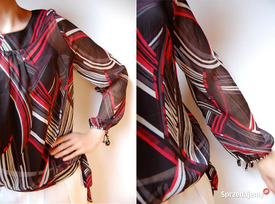 Wallis 36 S elegancka bluzka mgiełka długi rękaw Lublin