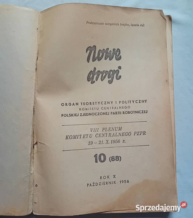 Miesięcznik Nowe Drogi 10 88 październik 1956 r Antykwariat Koźminek