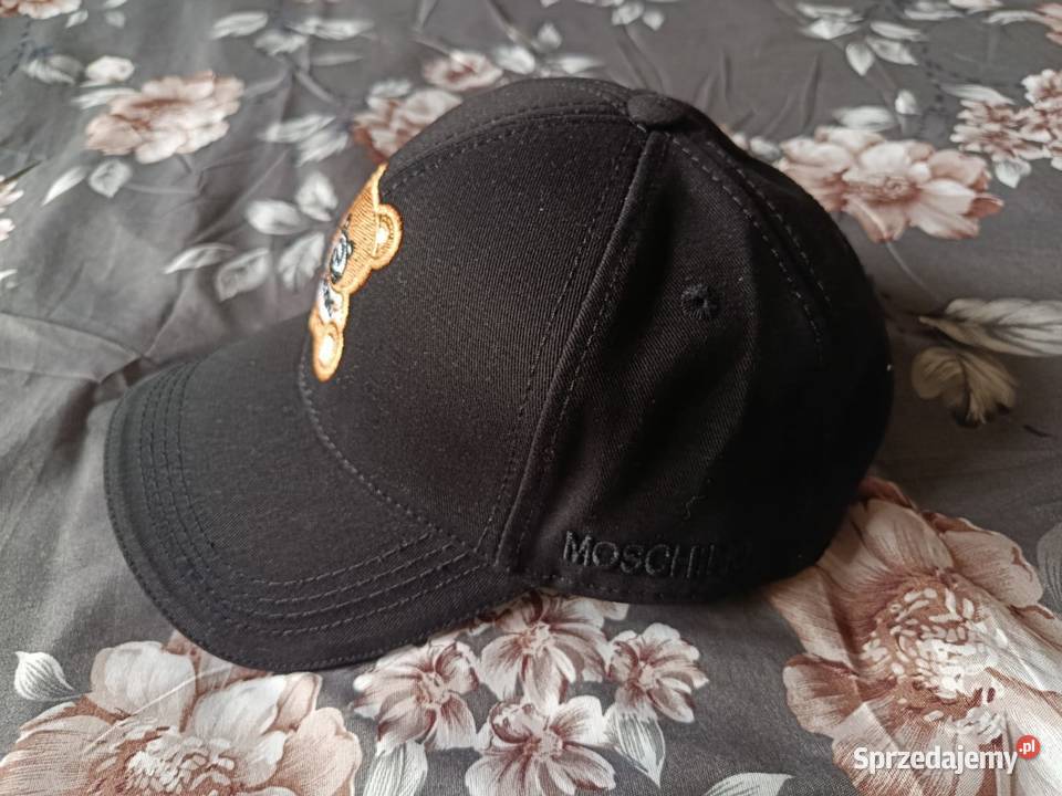 Czapka z daszkiem Moschino czarna regulacja z