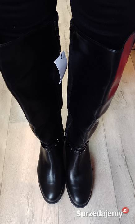 42 Czarne zdobione Kozaki oficerki biznesowe z Kraków