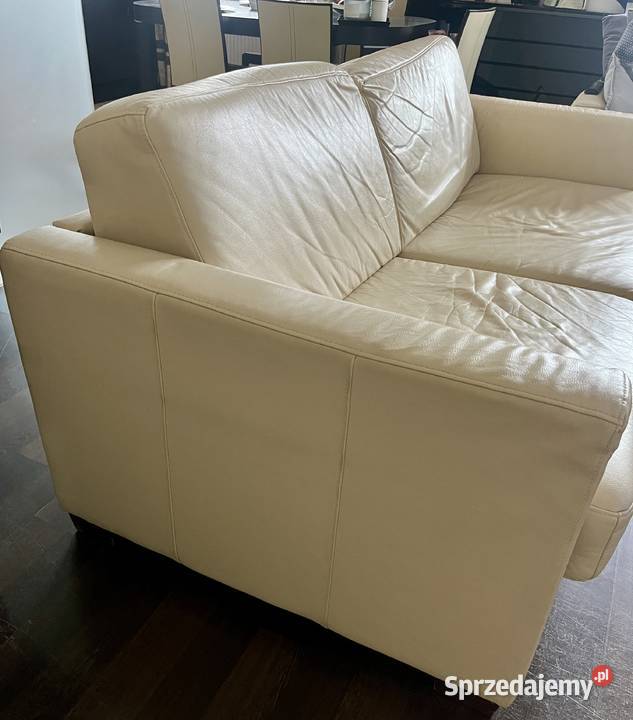 Sofa 3osobowa z funkcją spania skóra naturalna Wrocław sprzedam
