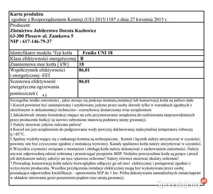 Węglowy KOCIOŁ 18 kW Klasa 5 Piece KOTŁY Węglowe Wrocław