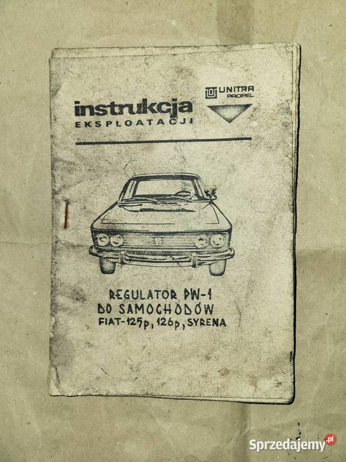 Instrukcja eksploatacji regulatora PW1 Unitra miękka Poradniki, albumy i reportaże mazowieckie