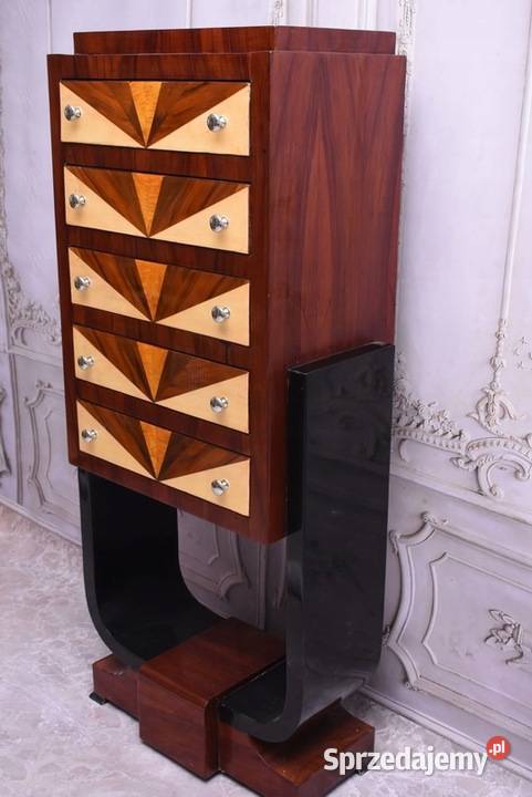Drewniana Komoda Art Deco 5 Szuflad Regał Kraków