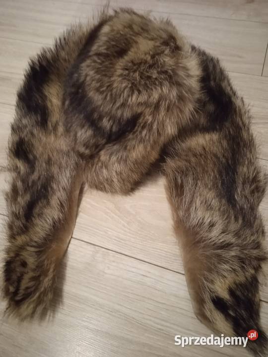Komplet czapka i kołnierz z naturalnego futra