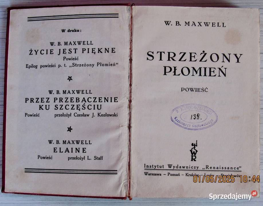 Obyczajowa powieść angielska 1929 Bychawka Trzecia