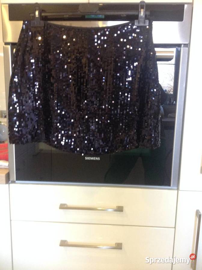 Spódnica Spódniczka Mini Czarna Cekinowa Damska Rozmiar 38(M)