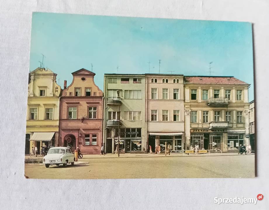 Pocztówka Leszno fragment rynku barokowe Koźminek sprzedam