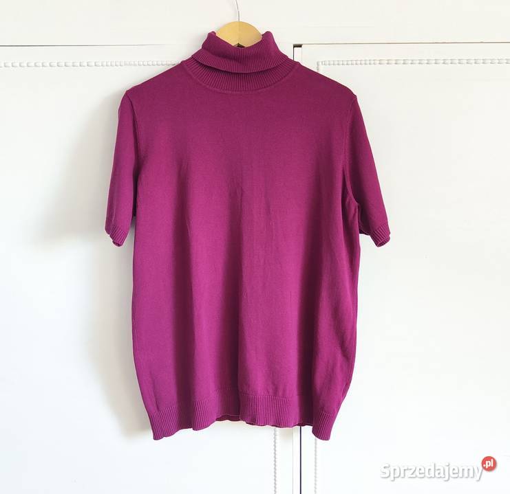 Fioletowy sweter golf bawełna 48 50 4XL BPC Szczecin