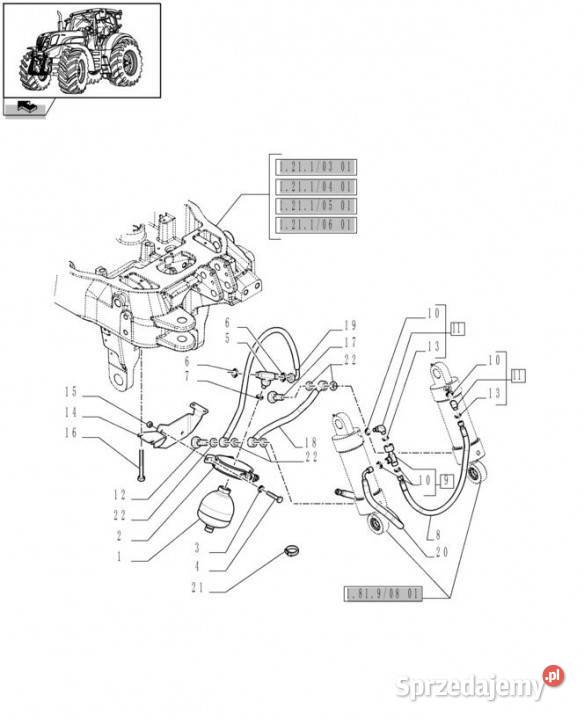 Holland T6010 T6070 Hydroakumulator 210 bar