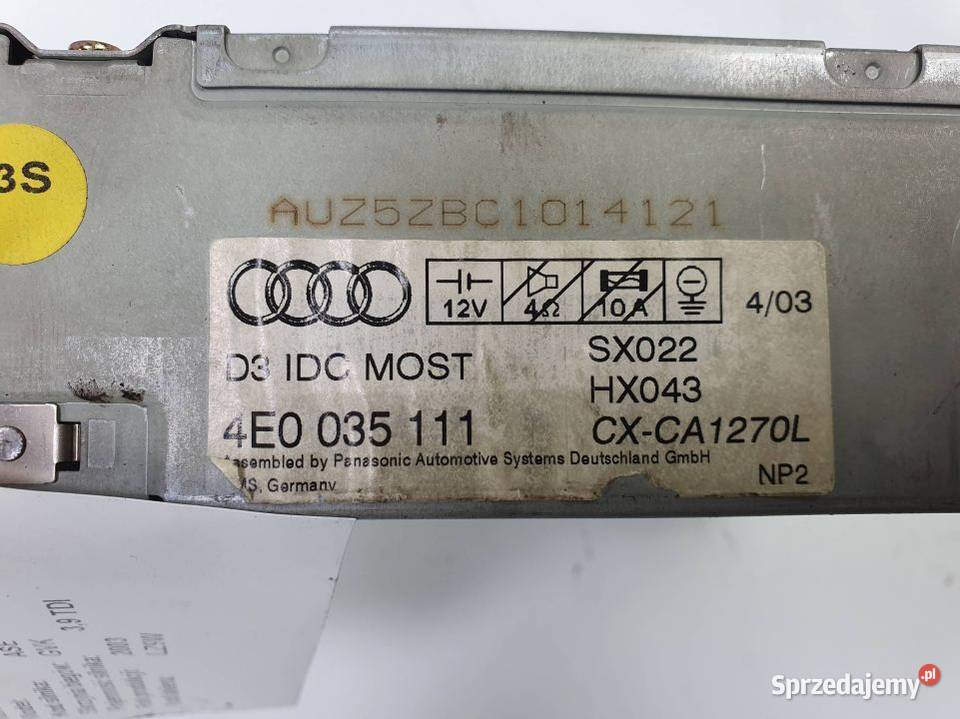 ZMIENIARKA CD AUDI A8 D3 4E0035111 osobowe Lipno