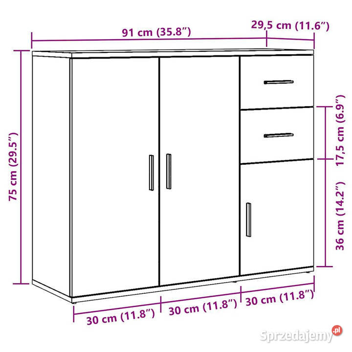 Szafka dąb artisan 91x295x75 materiał Warszawa sprzedam