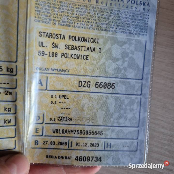 Opel Zafira b hak Zafira Leśna