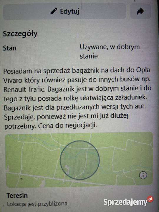 Bagażnik dachowy Opel vivaro renault traffic dostawcze mazowieckie Teresin