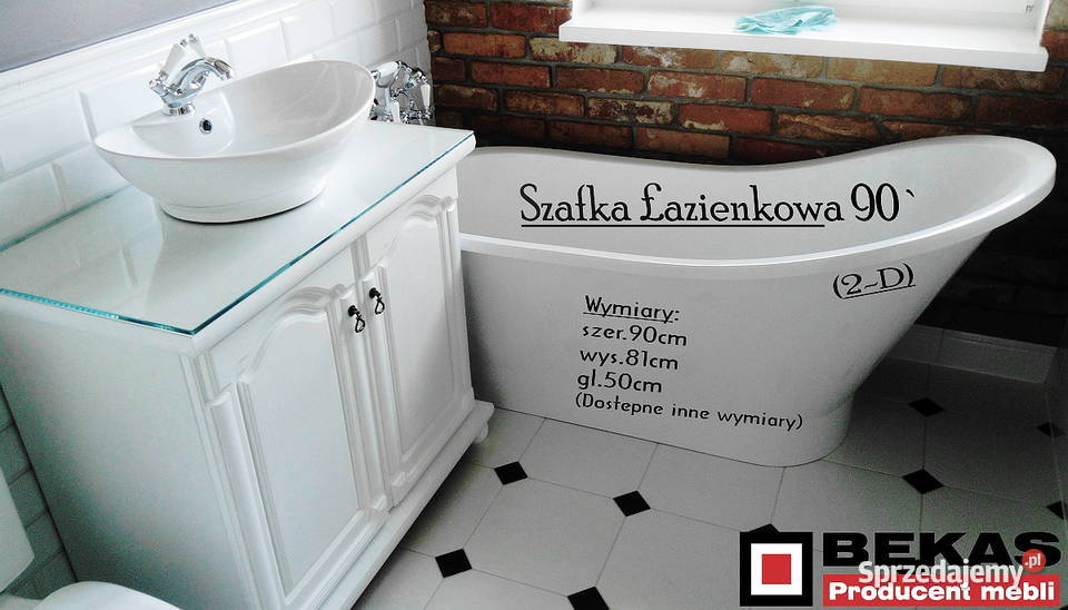 Komoda 90 2D Biała Blat Dąb Rustikalny Bekas dolnośląskie Głogów