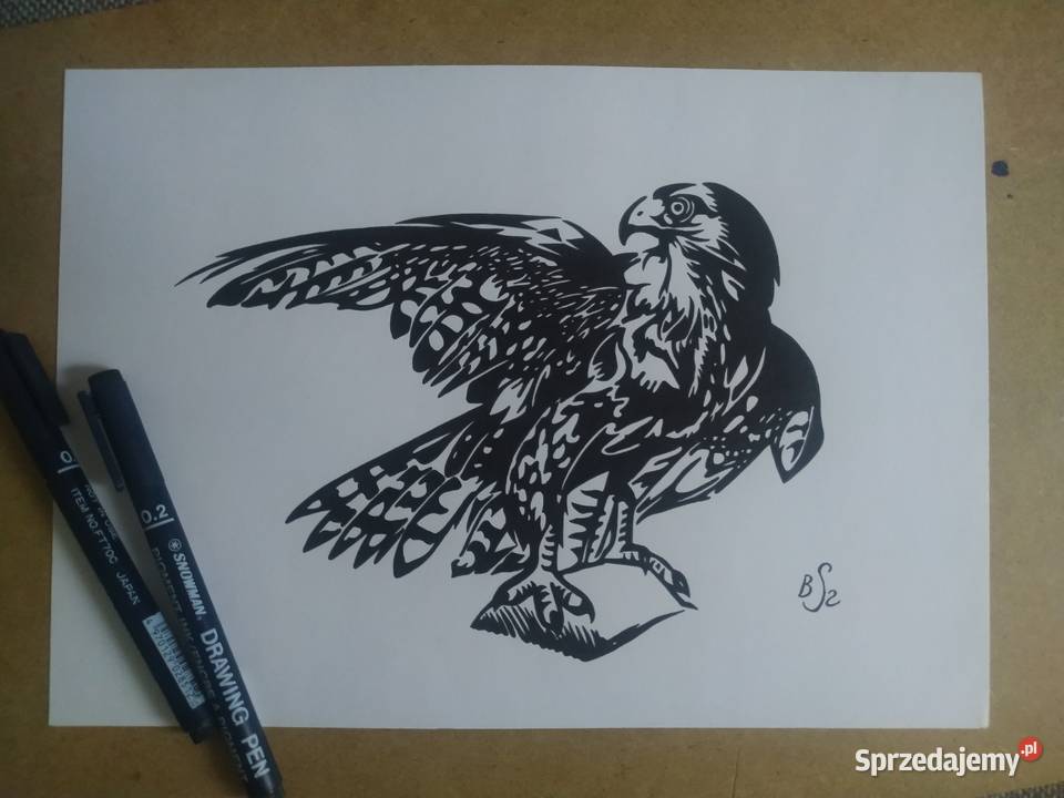 Rysunek 2 ptaki cienk blok t A4 250 gm2 Warszawa