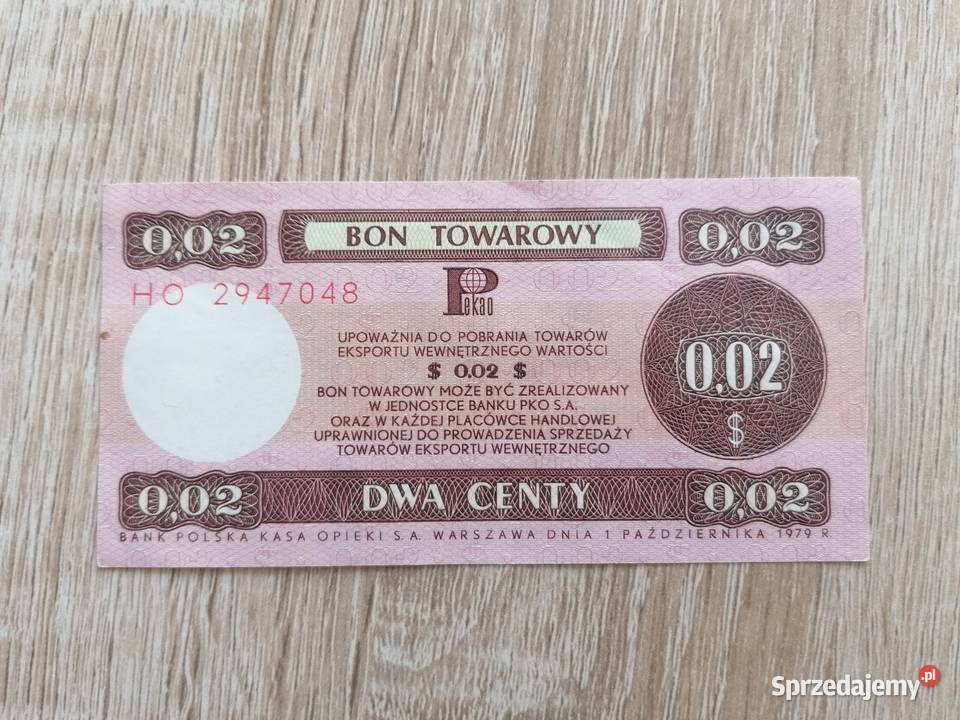 Bon Towarowy PRL 1979 Opole