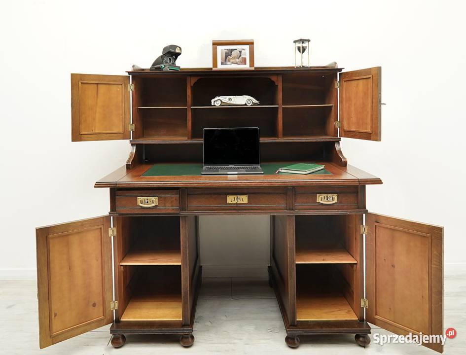 Zabytkowe secesyjne biurko z nadstawką renowacji Jerka sprzedam