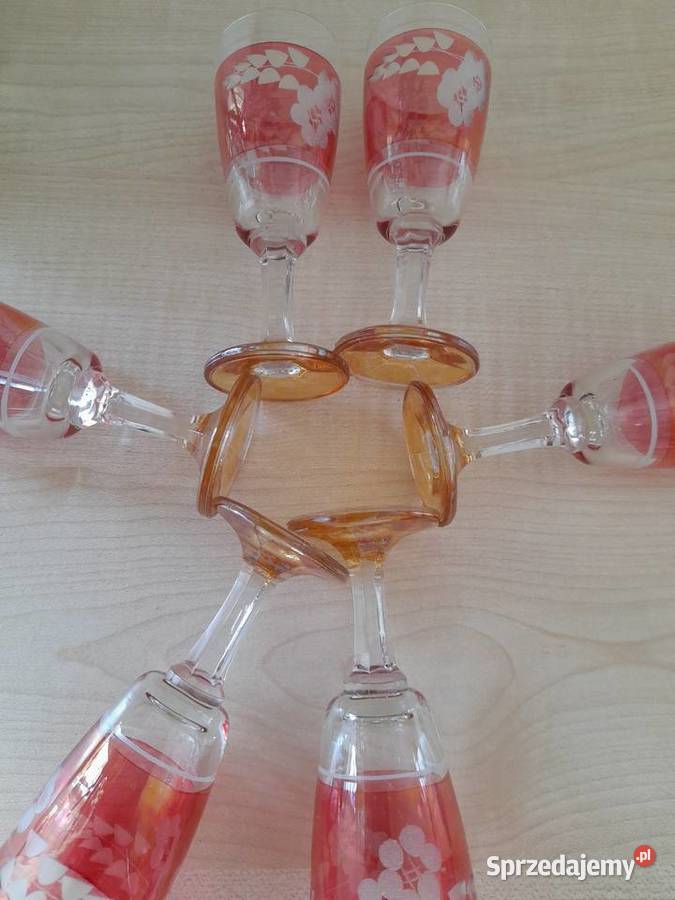 Kieliszki kryształowe Bohemia 6 z czasów PRLu Bogatynia