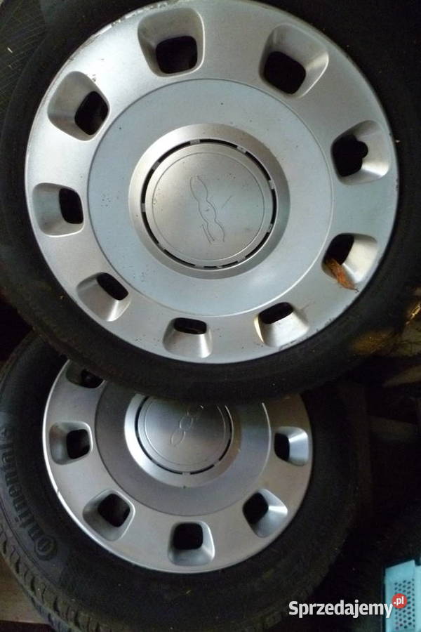 KOMPLETNE KOŁA DO FIATA 500 Z KOŁPAKAMI Samochodowe Zgierz