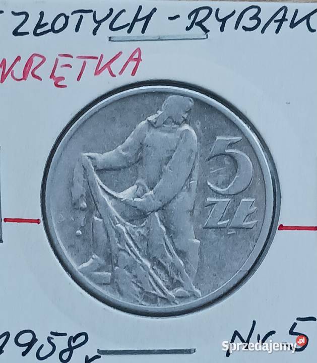 5 złotych Rybak 1958 r 5 Skrętka