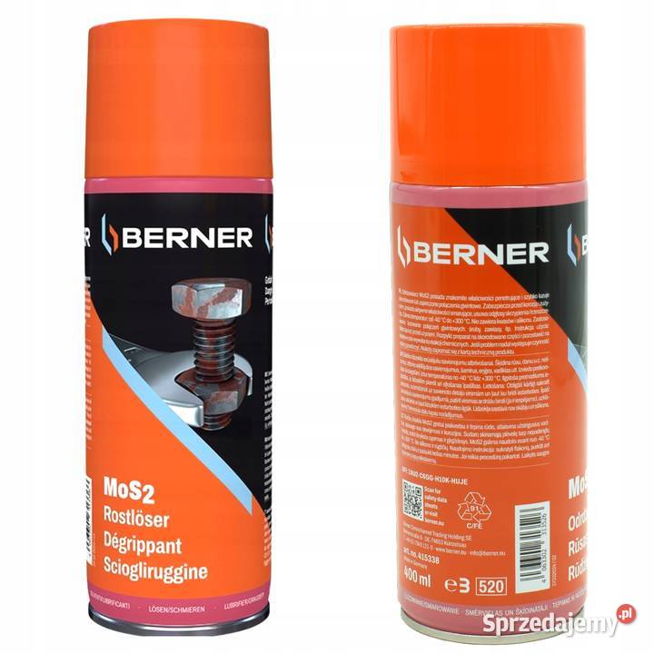 5x Berner odrdzewiacz MoS2 z molibdenem 400 ml Pozostałe Szczecin sprzedam