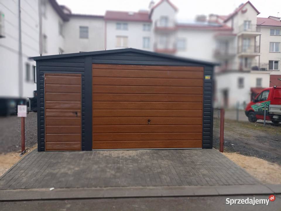 Garaż Blaszany dwuspadowy 4x6m w kolorze Ciemny