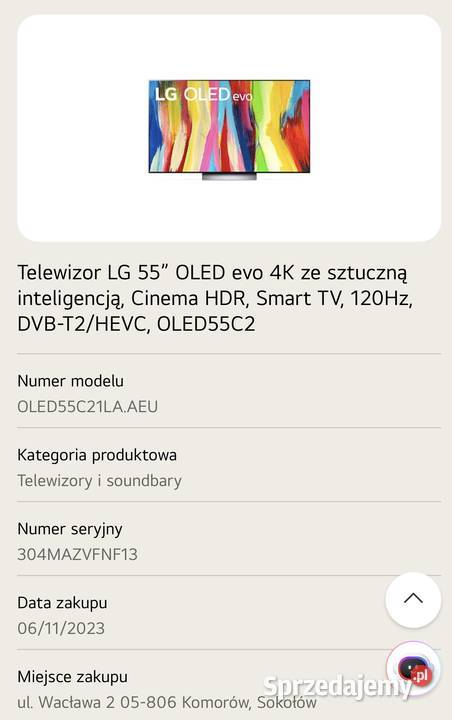 Telewizor LG 55 OLED evo 4K 120Hz HDR ze HDMI Kraków