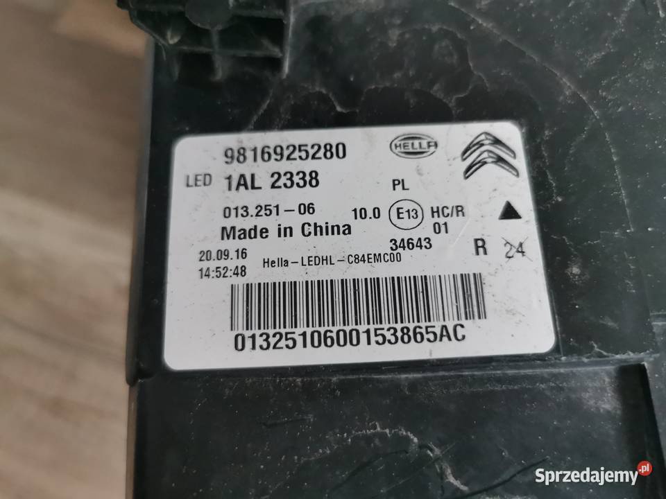 Lampa PRAWA LED Citroen C5 AirCross 2020 osobowe Pielgrzymka