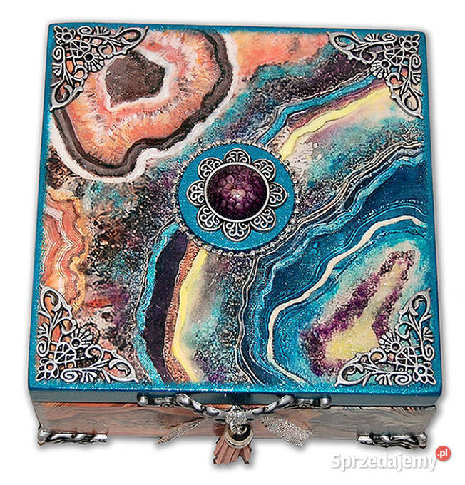 zdobiona SZKATUŁKA drewniana AGAT SILVER kujawsko-pomorskie Bydgoszcz sprzedam