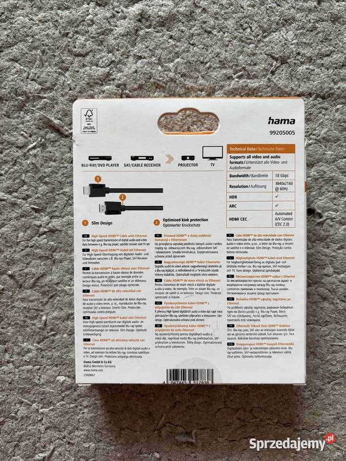Kable HDMI Hama Części i akcesoria Pszów sprzedam