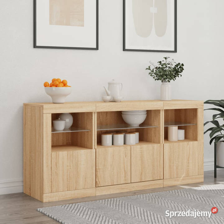 Szafka z oświetleniem LED dąb sonoma 1425x37x67 Warszawa