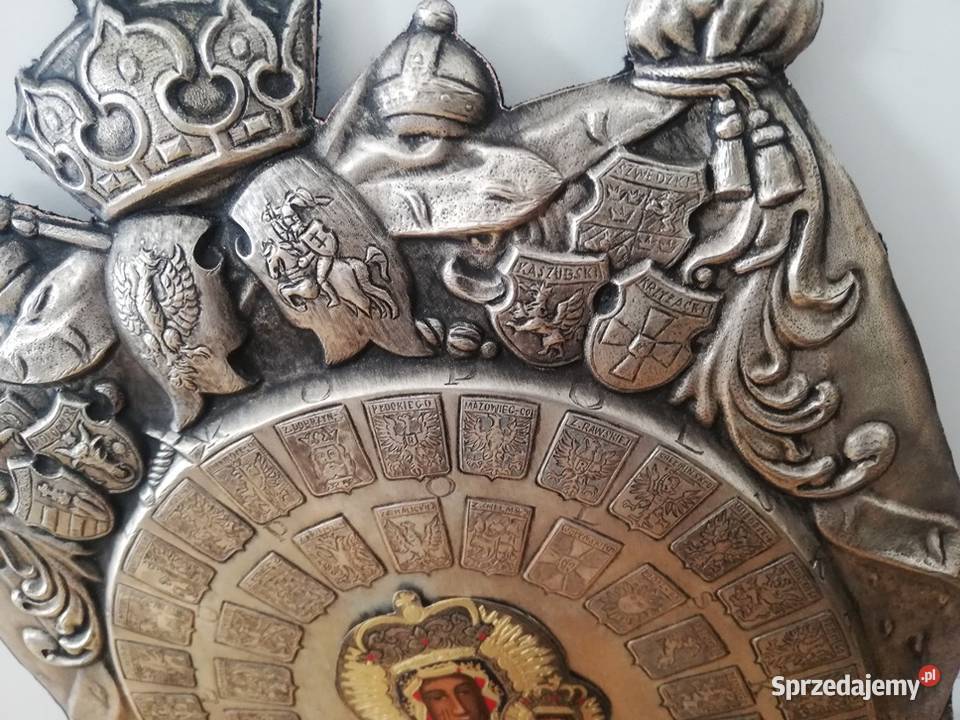 Piękny ryngraf z Matką Boską Częstochowską