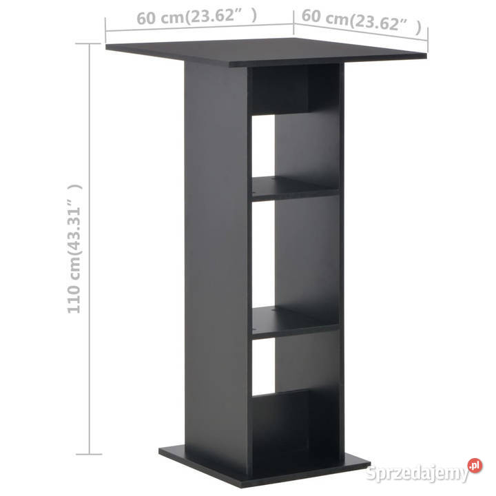 Stolik barowy czarny 60 x 60 x 110 WM280206 Meble mazowieckie Warszawa
