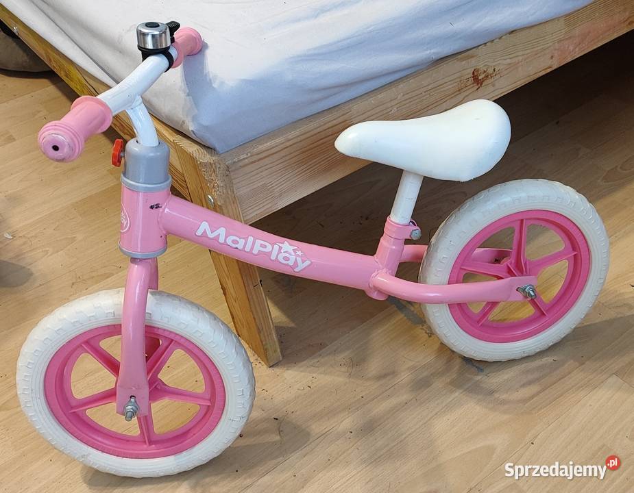 Rowerek biegowy Malplay różowobiały warmińsko-mazurskie Olsztyn