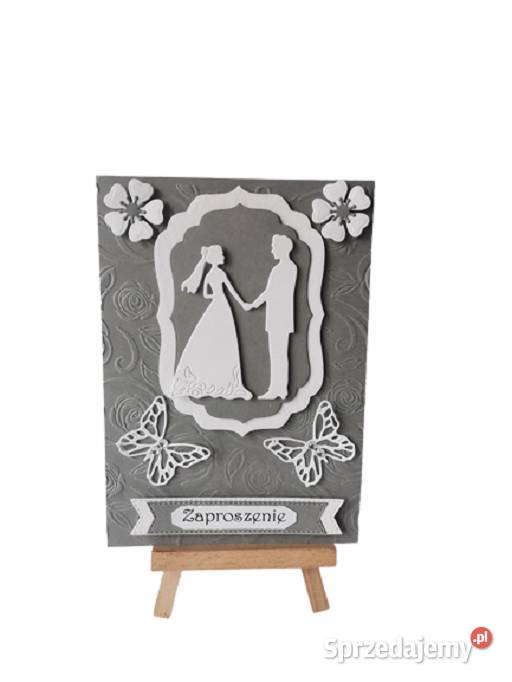 Zaproszenia Ślub Para Młoda Łączona C6 Szary Poznań