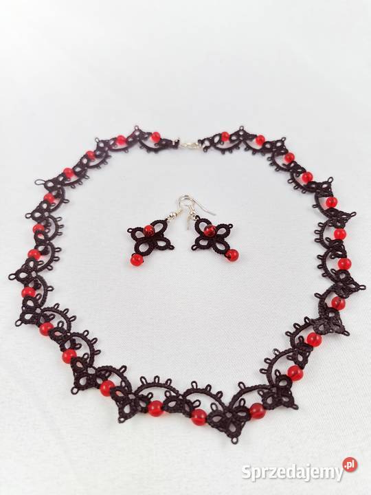 Biżuteria frywolitkowa Naszyjniki Wiśniowa