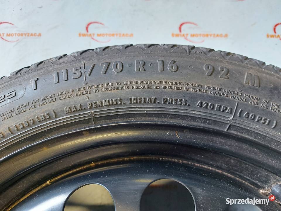 OPEL ASTRA K koło dojazdowe 1157016 92M 5x105 Kielce