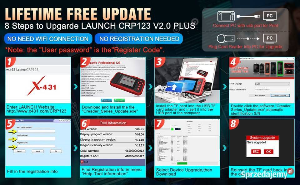 Interfejs skaner komputer diagnostyczny LAUNCH Wrocław