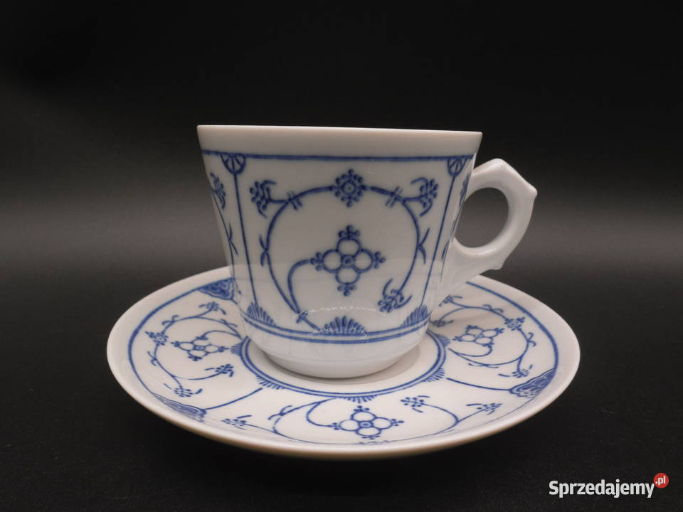 Filiżanka ze spodkiem Jger Wzór Słomkowy Porcelana i szkło wielkopolskie Raszków